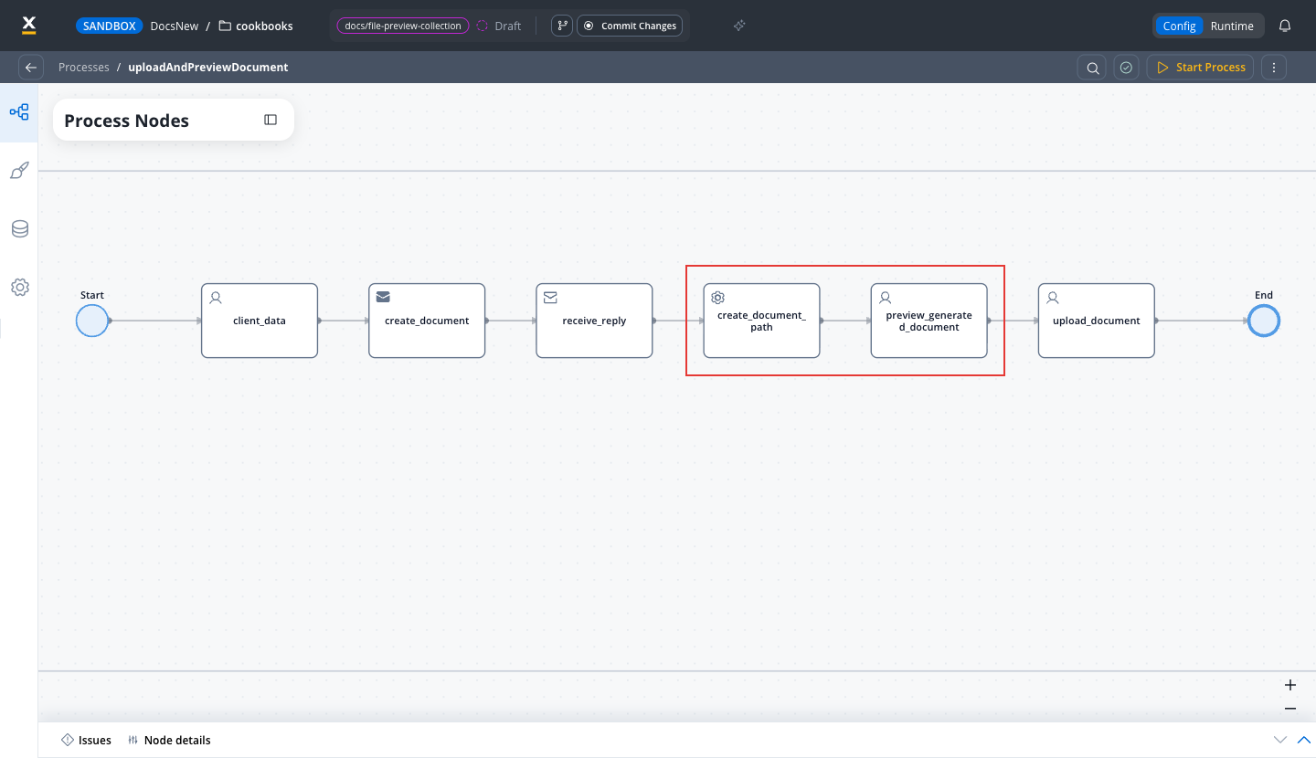 Preview part of the process highlighted: create_document_path and preview_generated_document