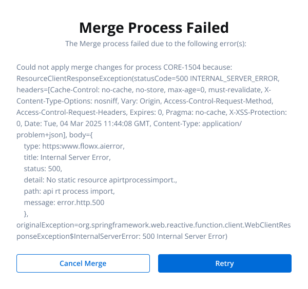Merge failed without conflicts