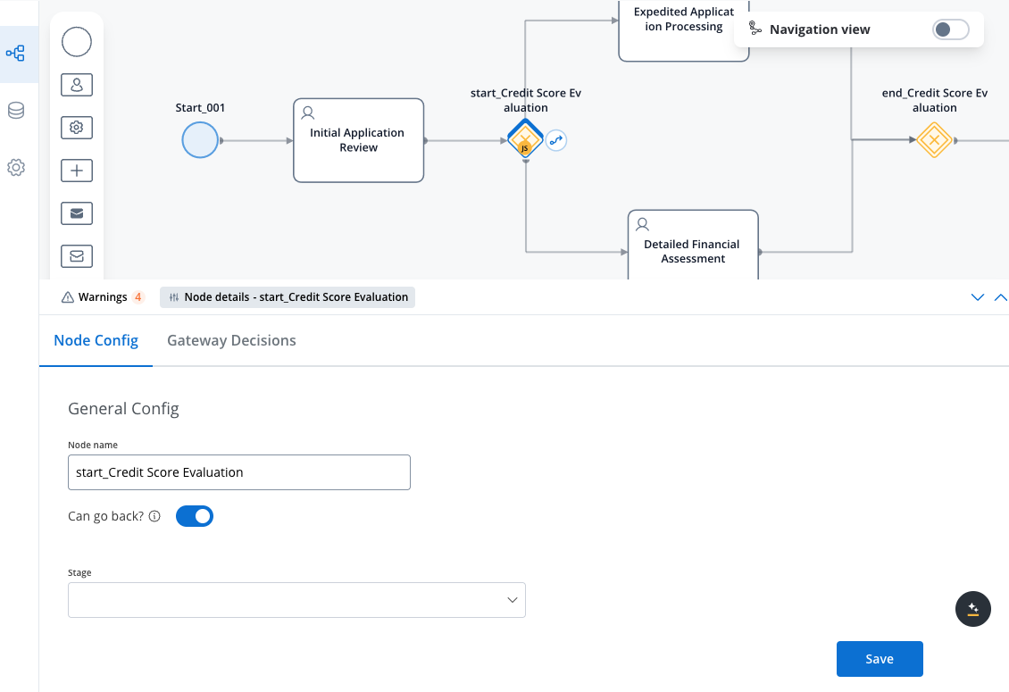 Exclusive gateway configuration