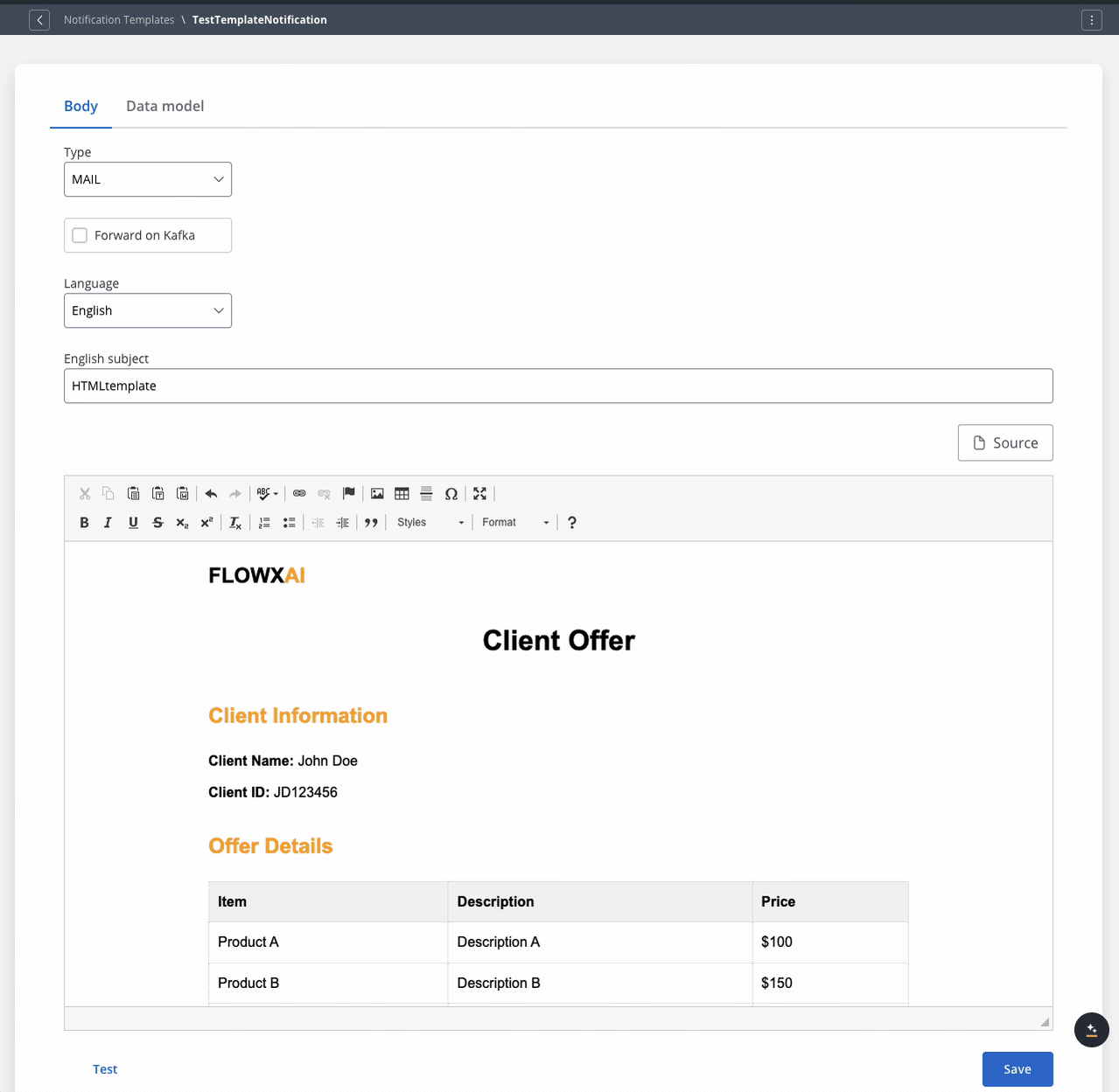 Data model
