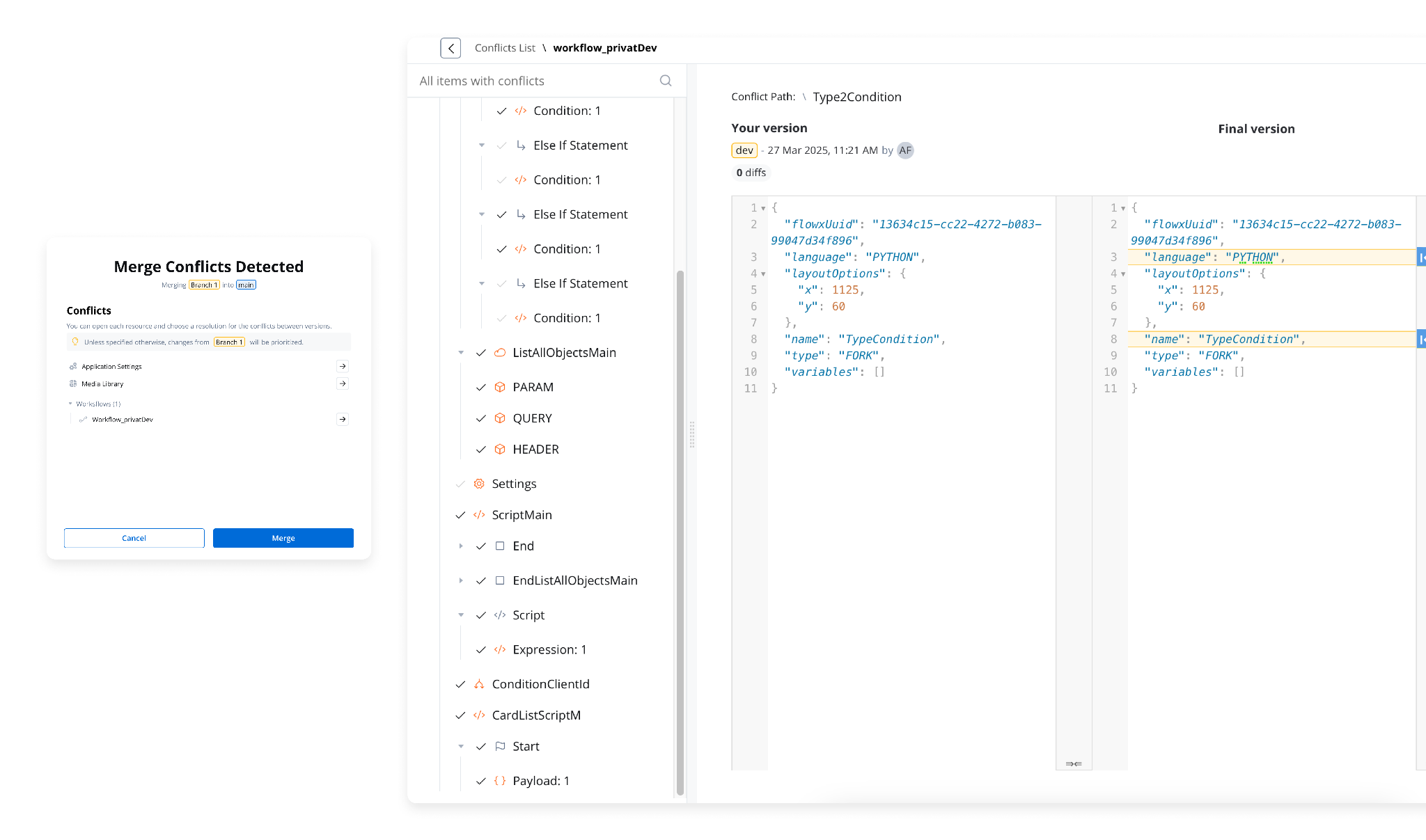 Workflow conflict resolution