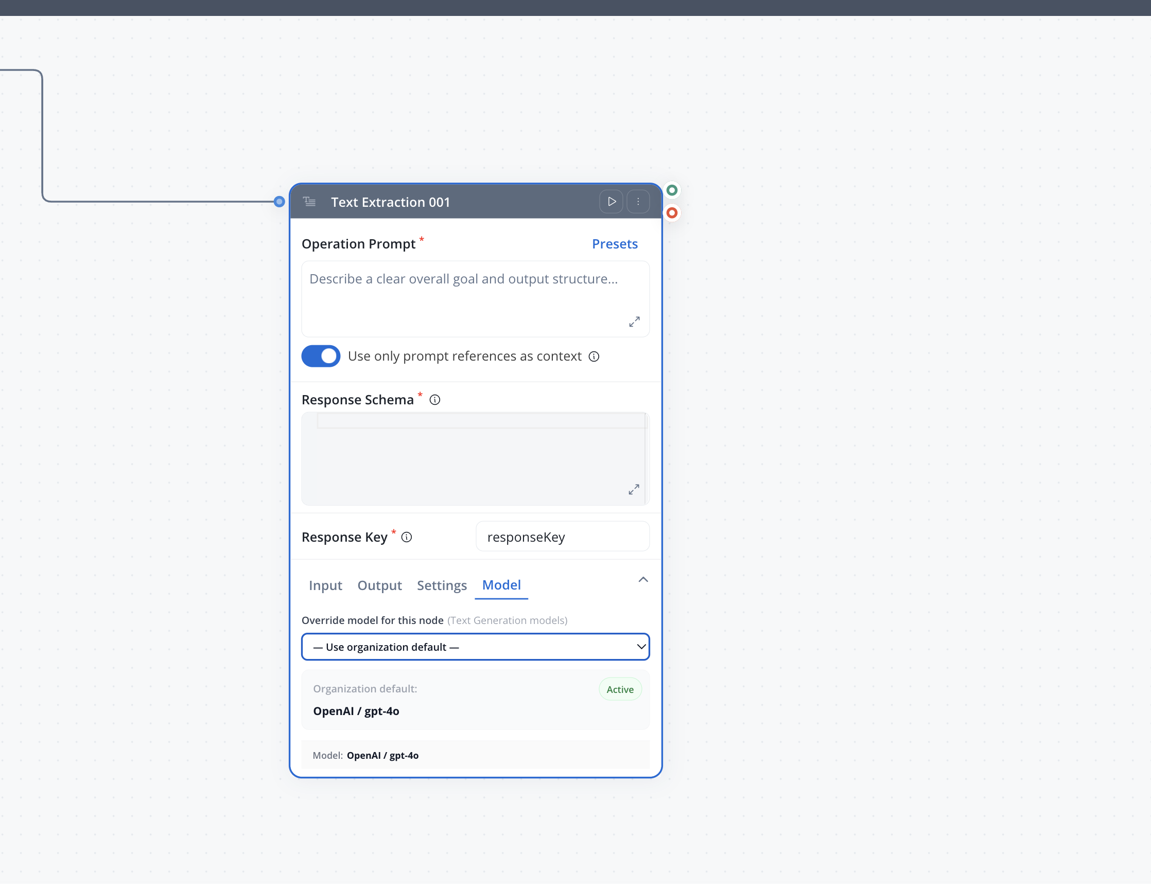 Per-node model override in Integration Designer workflow