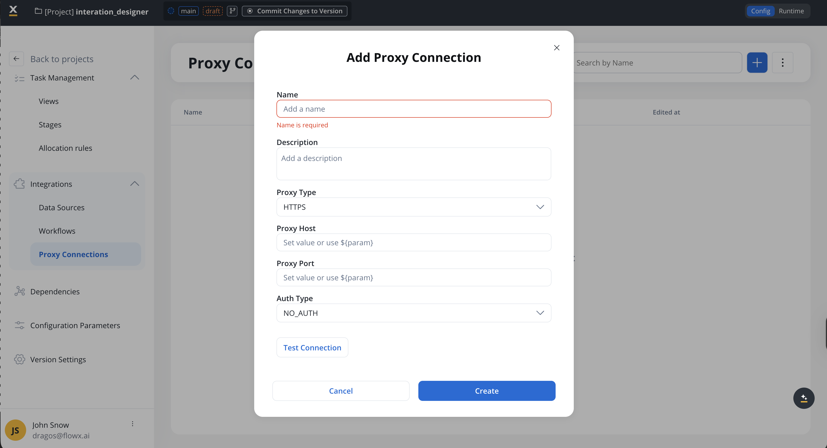 Add Proxy Connection