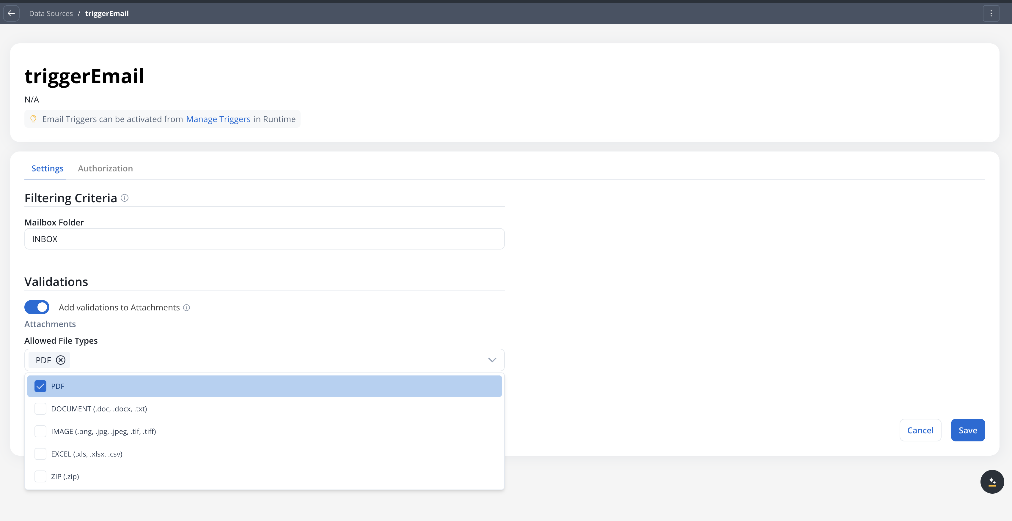 Allowed file types