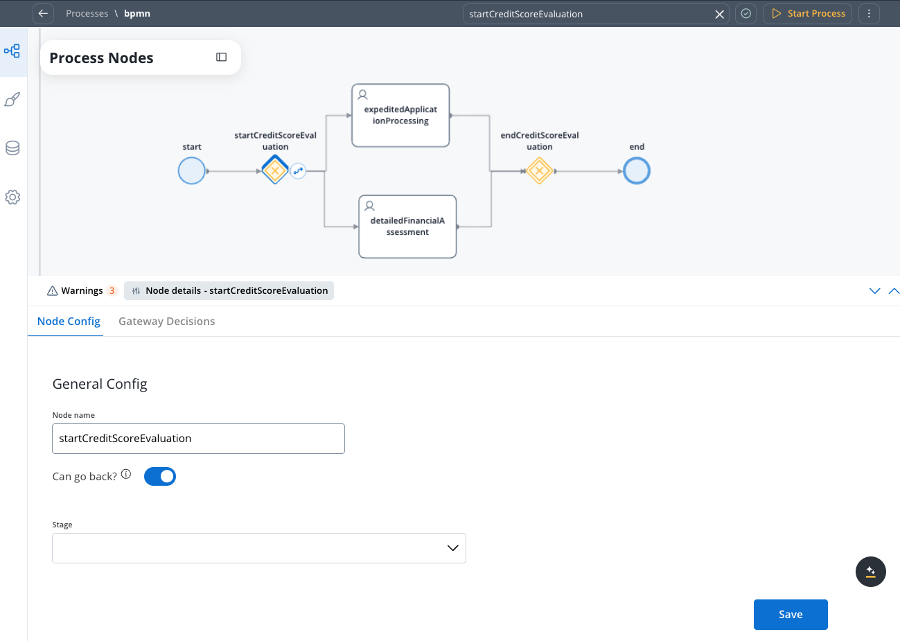 Exclusive gateway configuration
