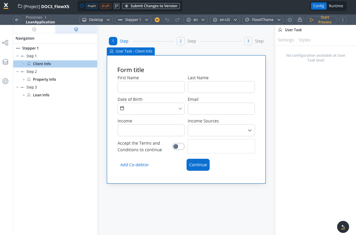 Multi Select user task configuration