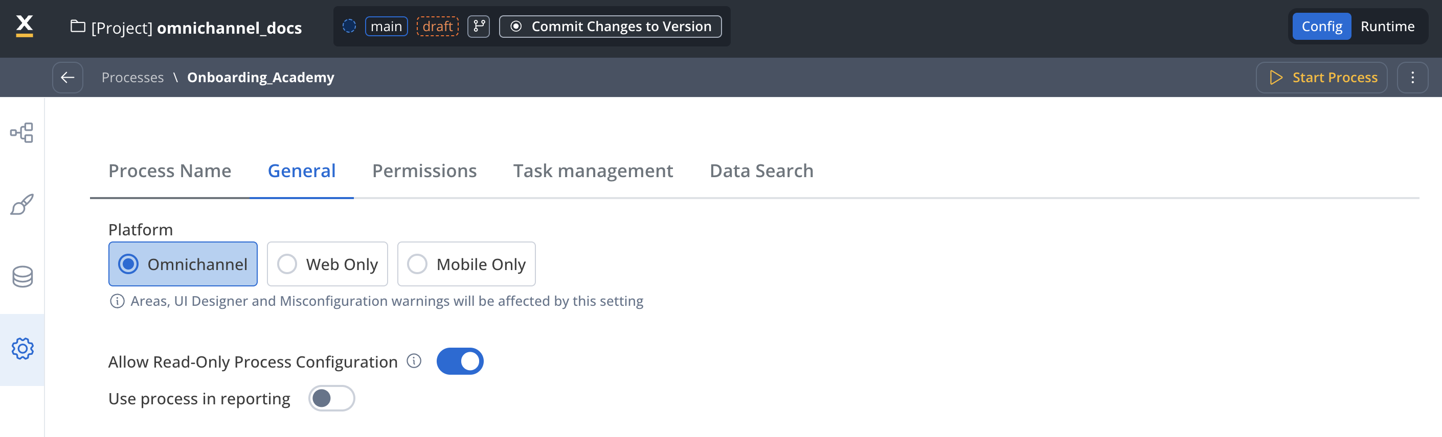 Read-only configuration