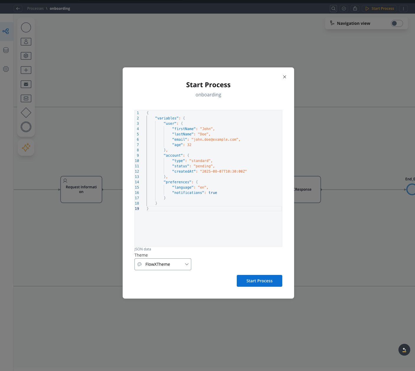 Start Process Modal