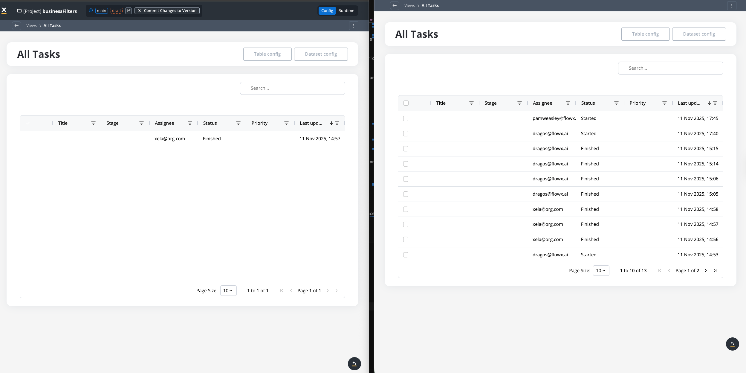 Task manager business filter example