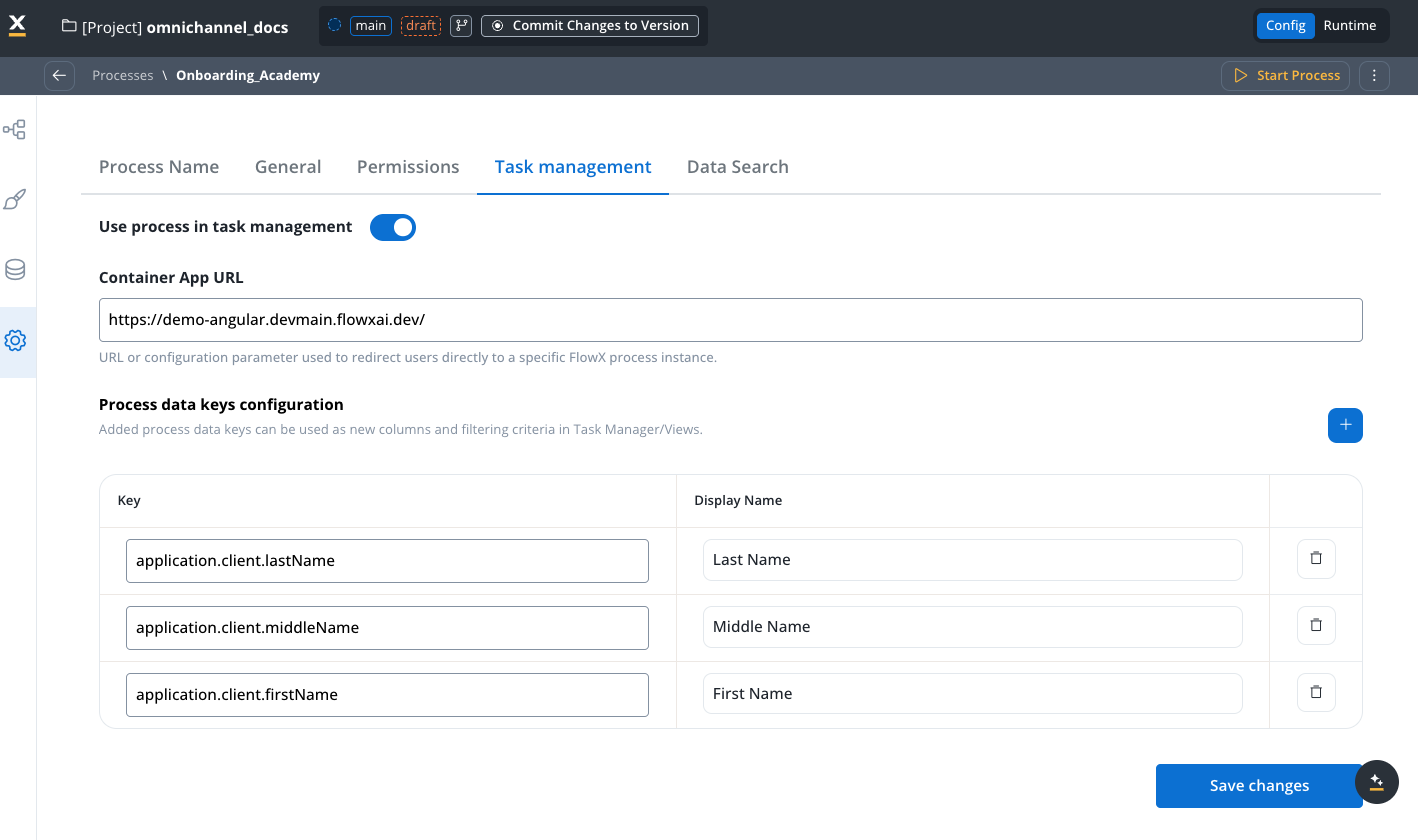 Task management settings