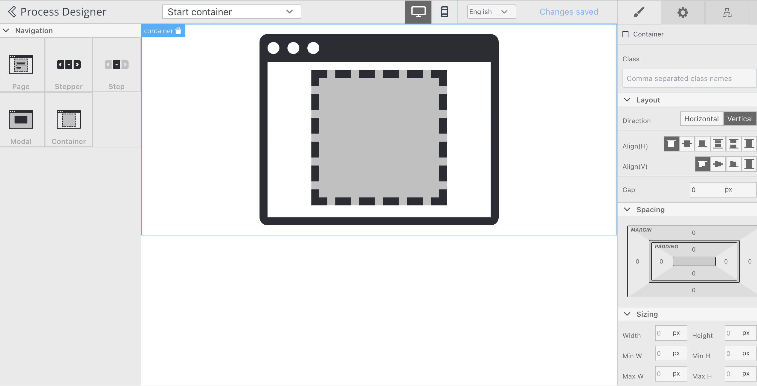 Container template