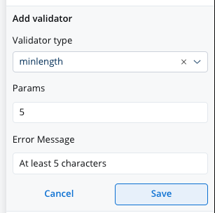 minlength validator