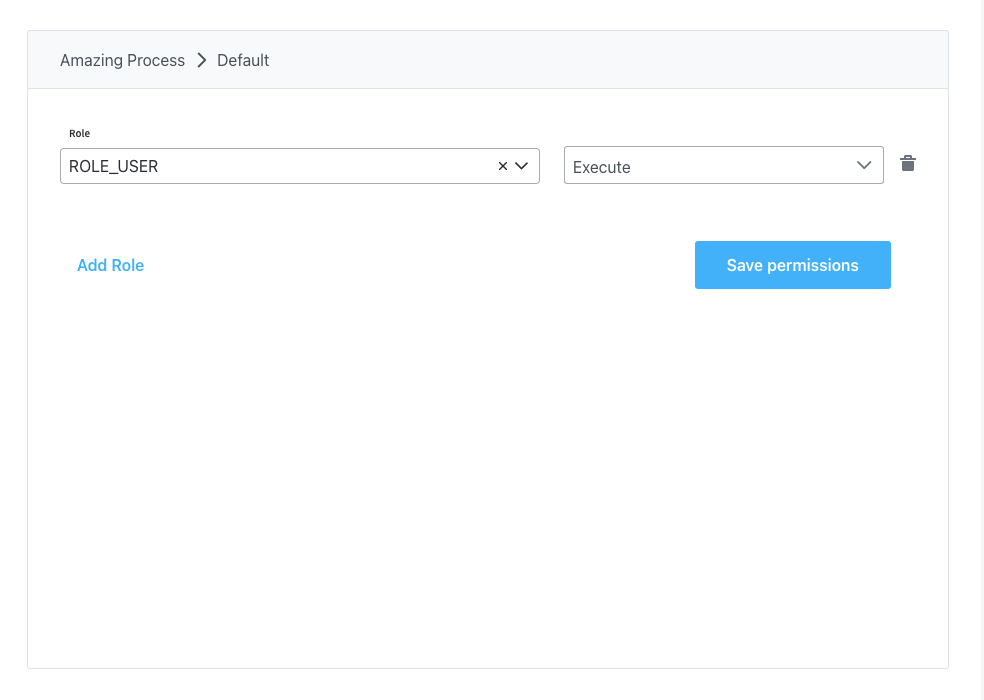 example configuration of roles for a regular user