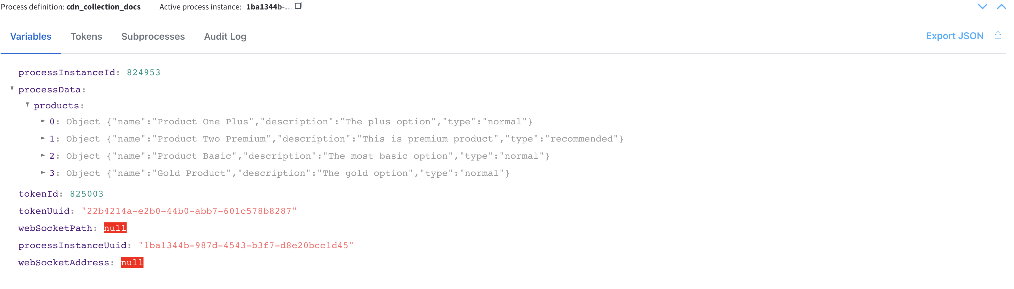 Process data before selecting a product