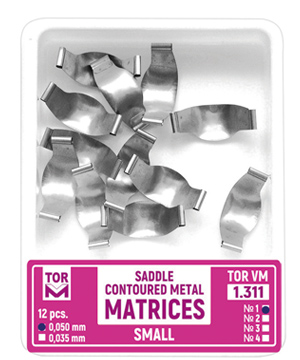 TOR VM Metal Contoured Saddle Matrices (12pcs) | DentaCarts | Dental Cart