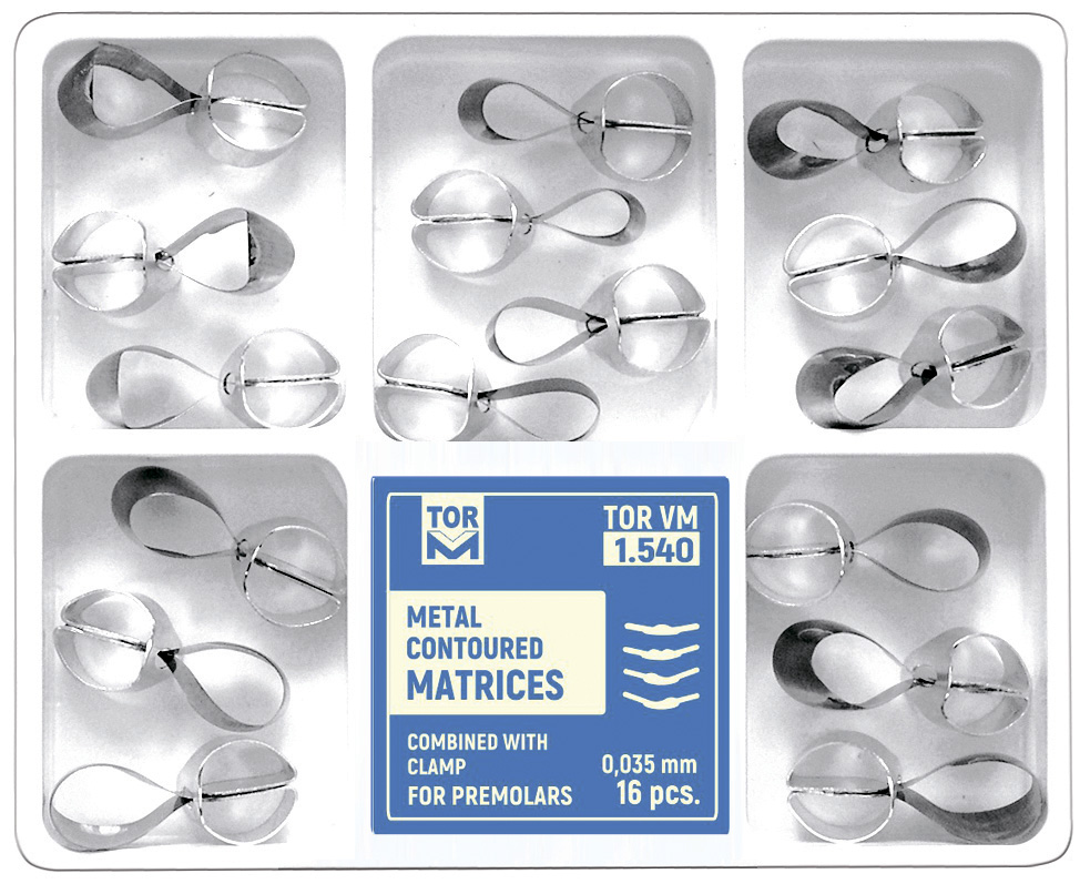 TOR VM Contoured Matrices with Clamp for Premolars | DentaCarts | Dental Cart
