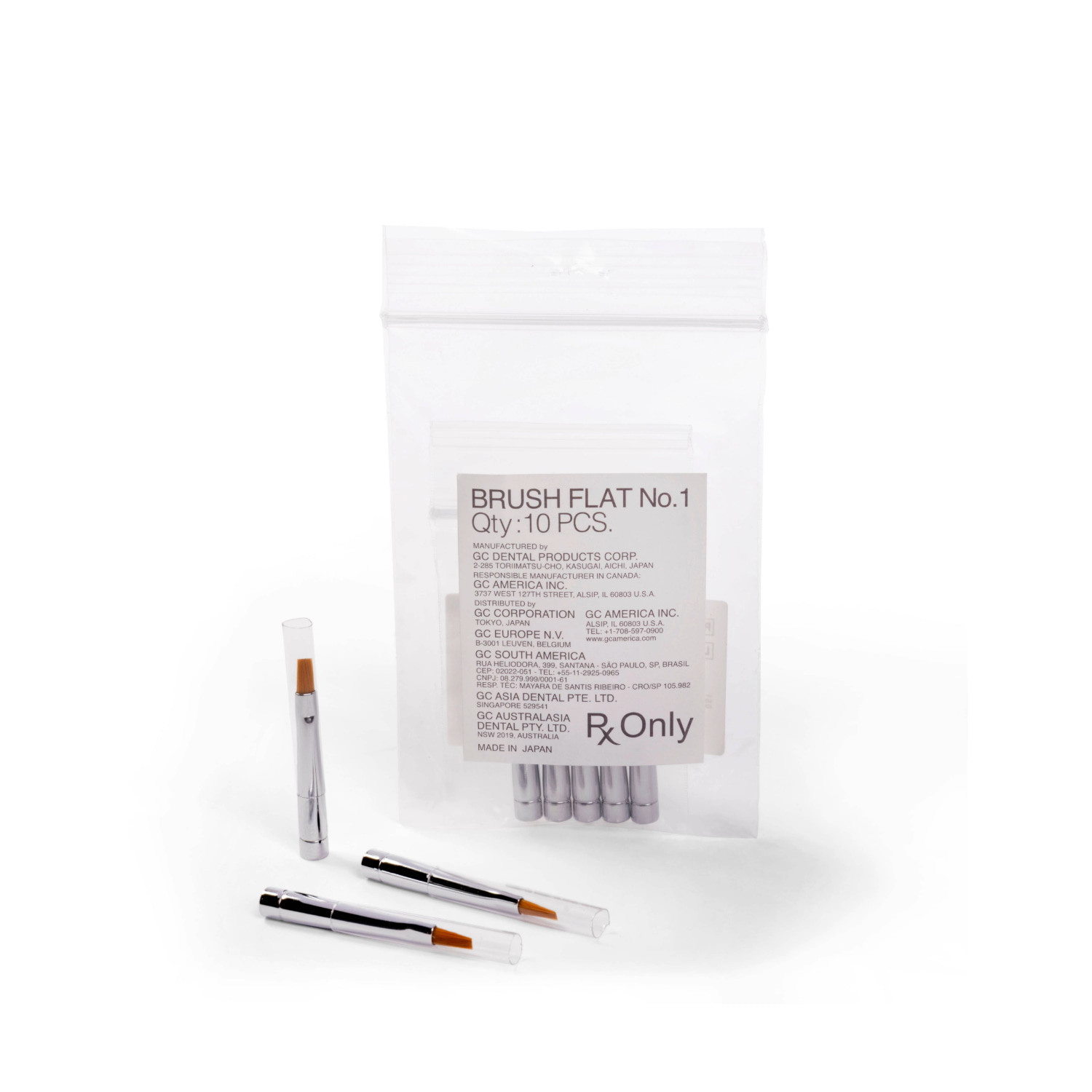 GC GRADIA, Brush Flat, N° 1 x 10 | DentaCarts | Dental Cart
