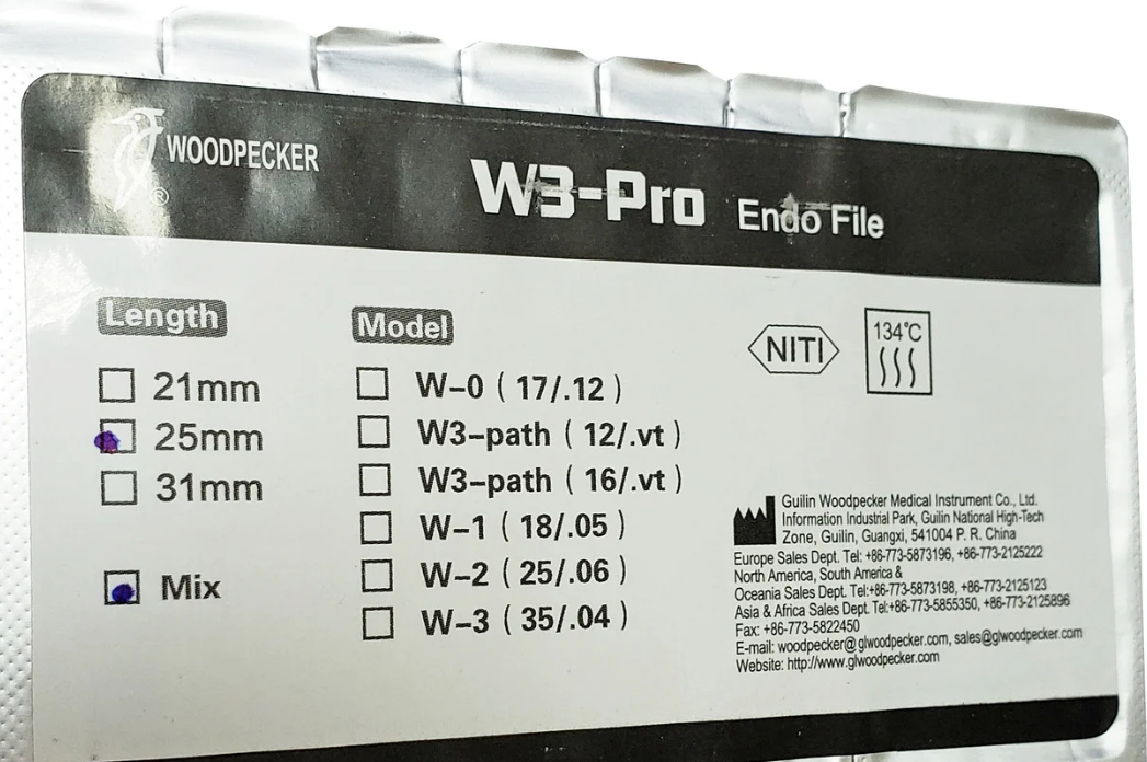 Woodpecker Rotary Files W3-Pro | DentaCarts | Dental Cart