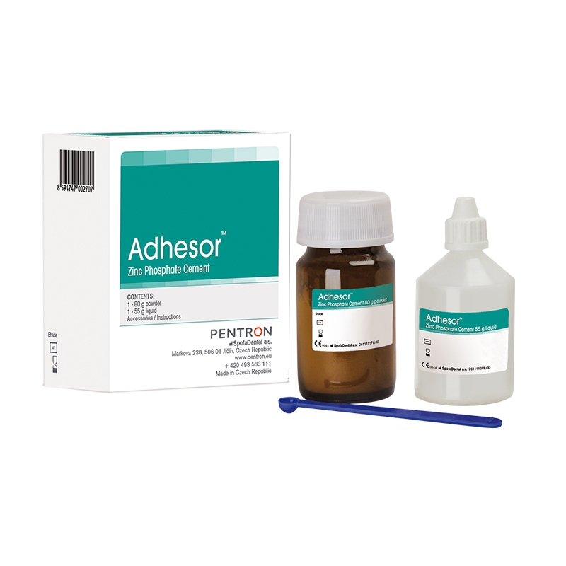SpofaDental Adhesor Zinc Phosphate Cement - 80g powder and 55g liquid | DentaCarts | Dental Cart