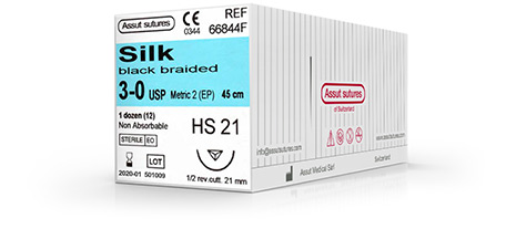 ASSUT SUTURE BLACK BRAIDED | DentaCarts | Dental Cart
