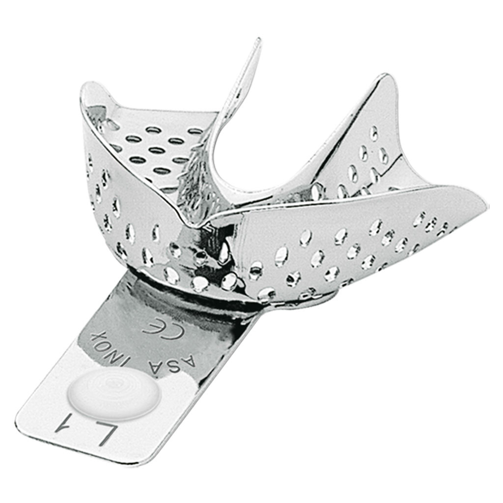 ASA Stainless Steel Perforated Regular Impression Tray Lower | DentaCarts | Dental Cart