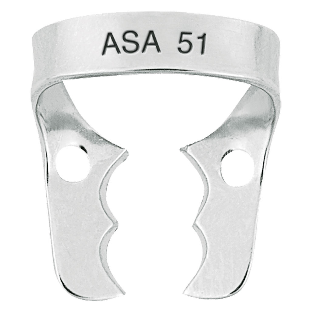 ASA RUBBER DAM CLAMPS WINGLESS UPPER MOLARS FIG.51 | DentaCarts | Dental Cart
