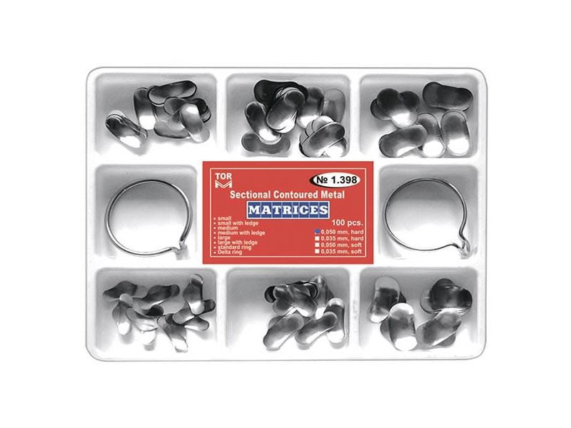 TOR-VM SET OF SECTIONAL CONTOURED MATRICES - 100 PCS | DentaCarts | Dental Cart
