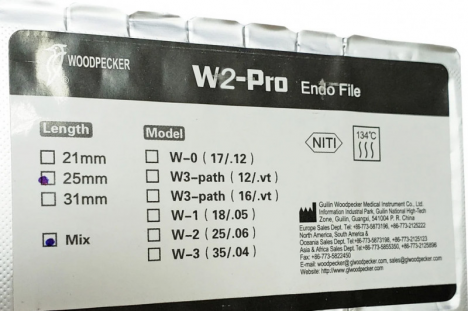 Woodpecker W2 PRO Rotary Files 25mm | DentaCarts | Dental Cart