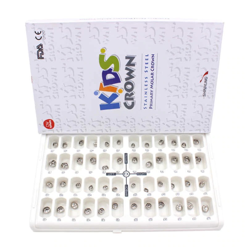 SHINHUNG Pedo Stainless Steel Crown Lower D (10pcs) | DentaCarts | Dental Cart