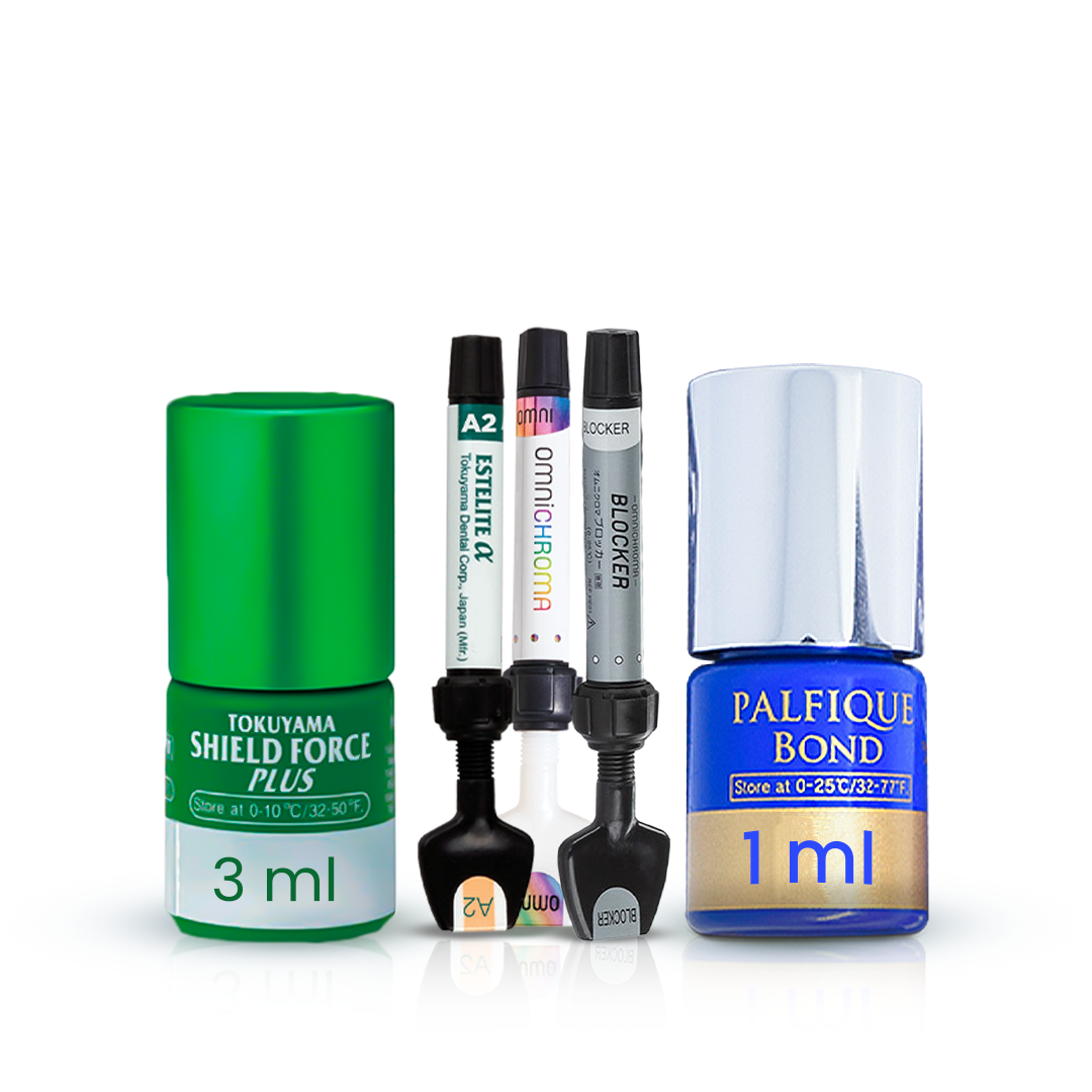 Tokuyama Special Offer Shield Force Plus Palfique Bond plus Alpha Composite A2 plus Omnichroma Syringe | DentaCarts | Dental Cart