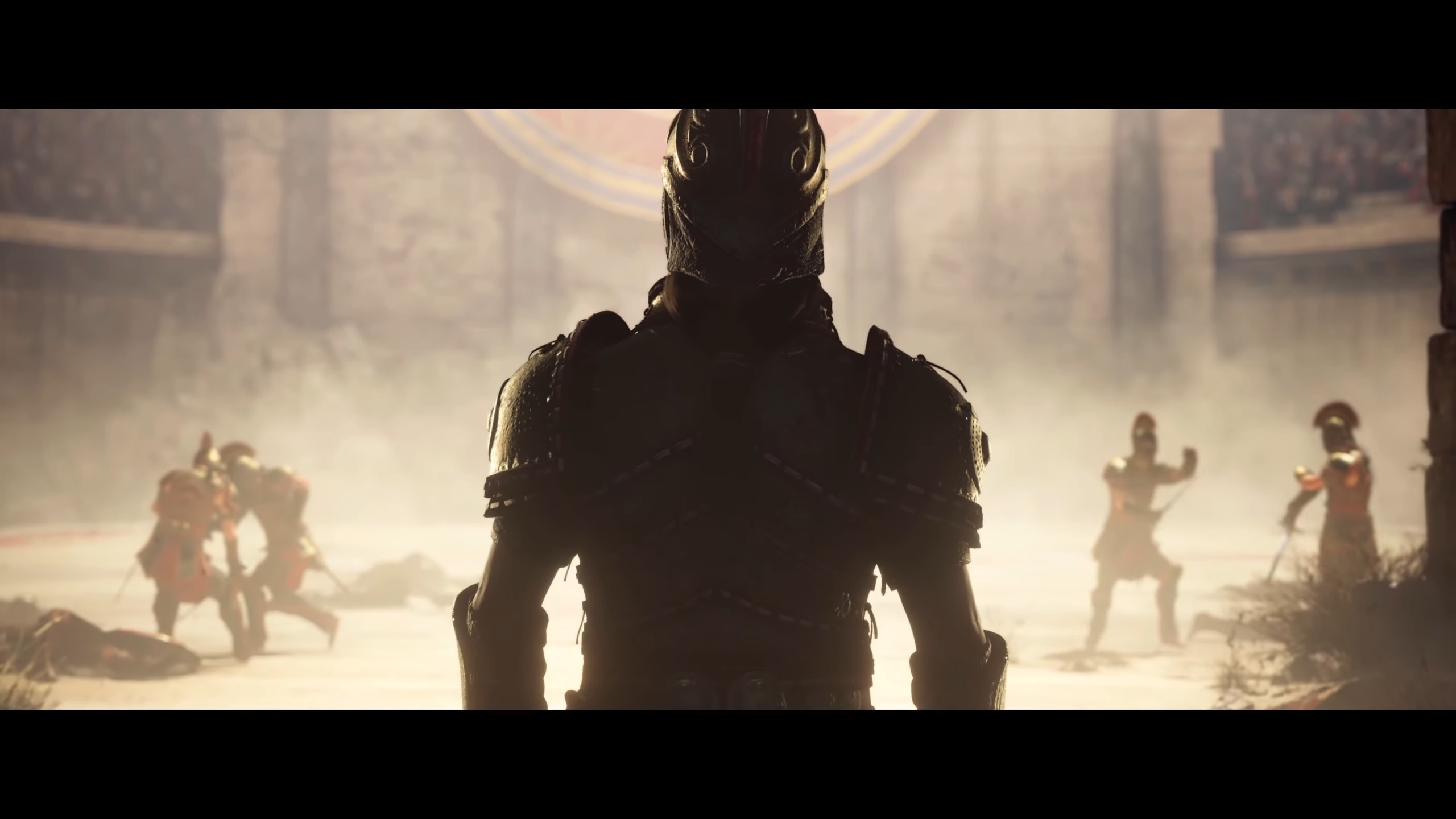 Xbox Showcase 2025 screenshot of Resonance, a character standing before a colosseum of fighters.