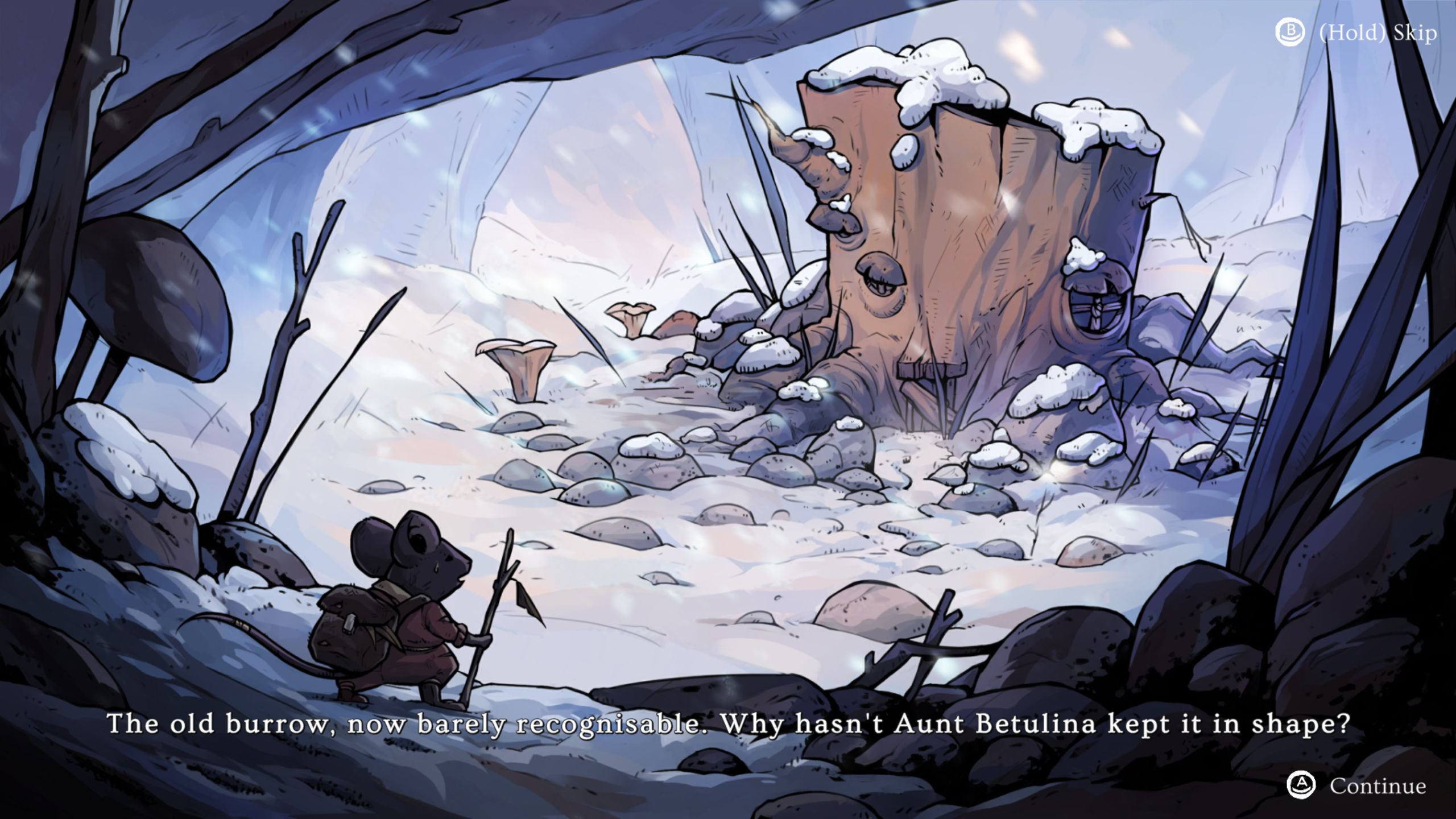 Winter Burrow от Pine Creek Games черпает вдохновение из комиксов Mouse Guard, Don't Starve, 7 Days to Die и Animal Crossing.