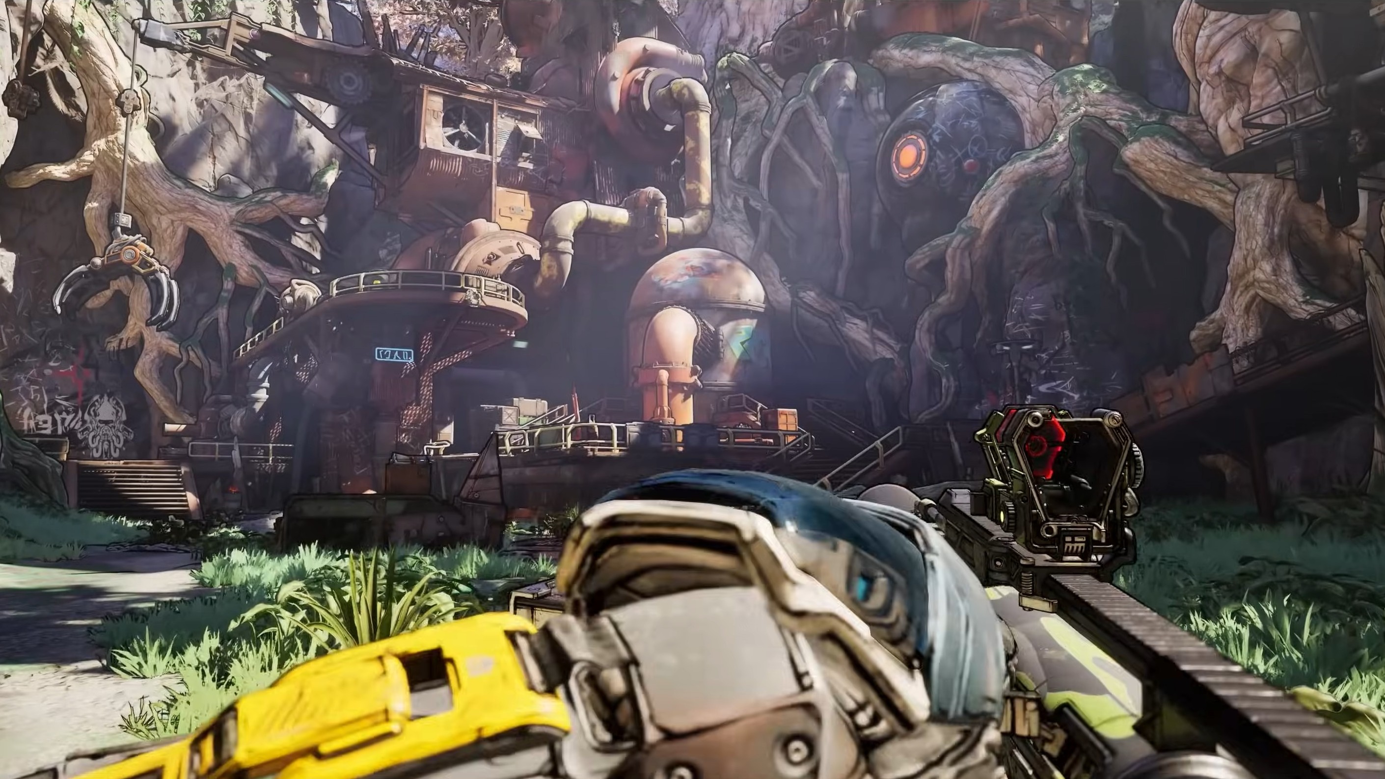 Кадр из Borderlands 4, на котором игрок перезаряжает оружие во время миссии.