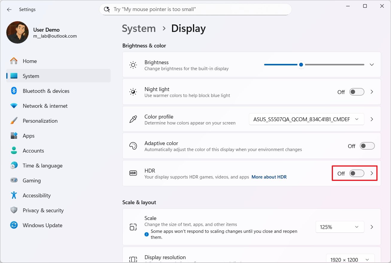 Windows 11 включить HDR