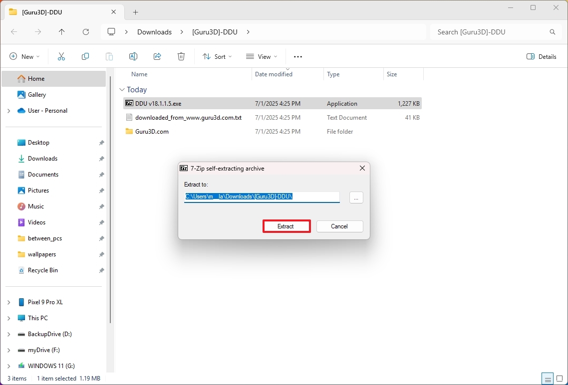 Display Driver Uninstaller извлечь инструмент