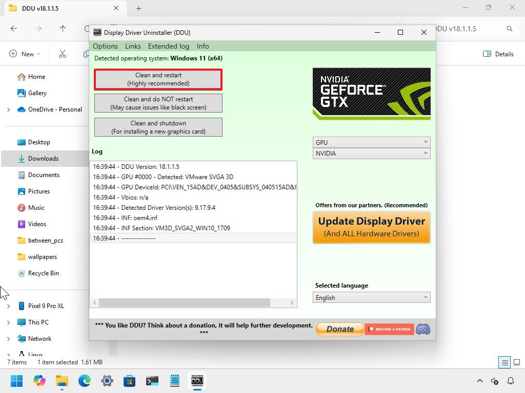 GPU драйверы чистая деинсталляция с помощью DDU