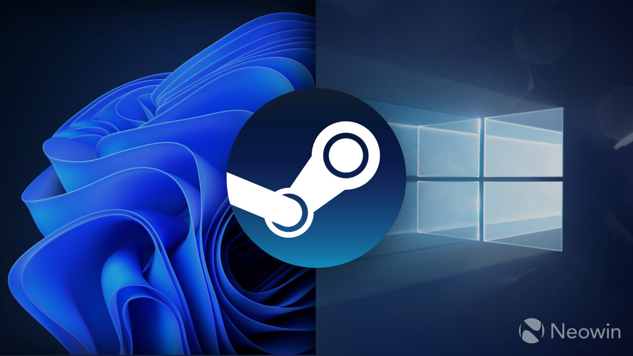 Логотип Steam на фоне стандартных обоев Windows