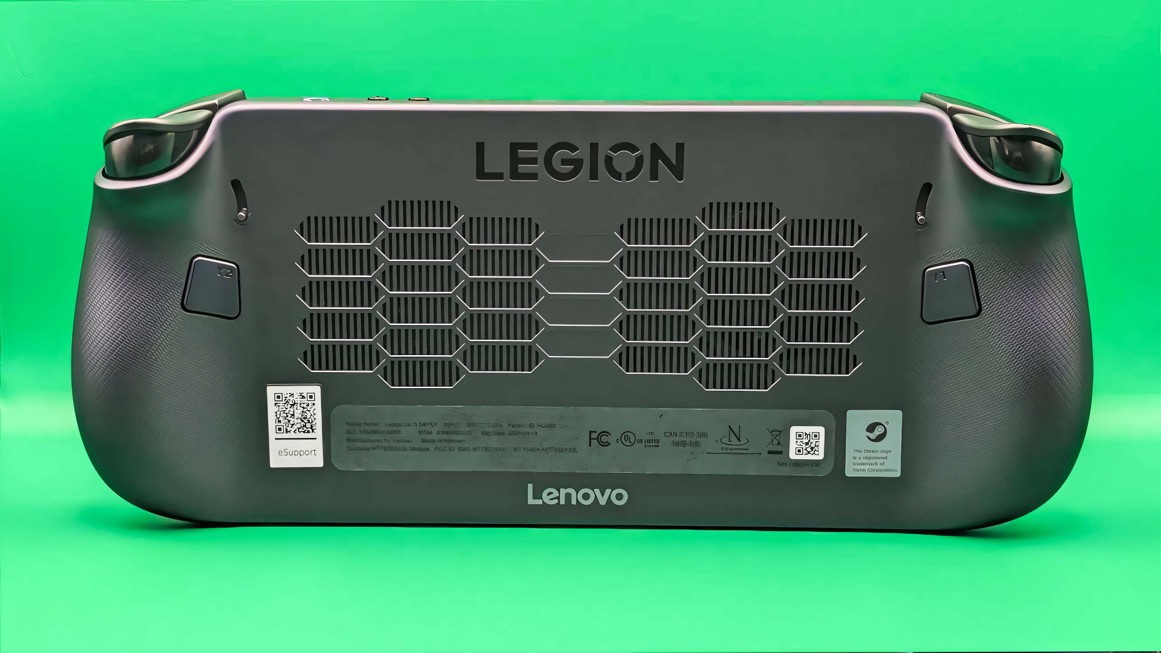 Задняя часть Lenovo Legion Go S (SteamOS).