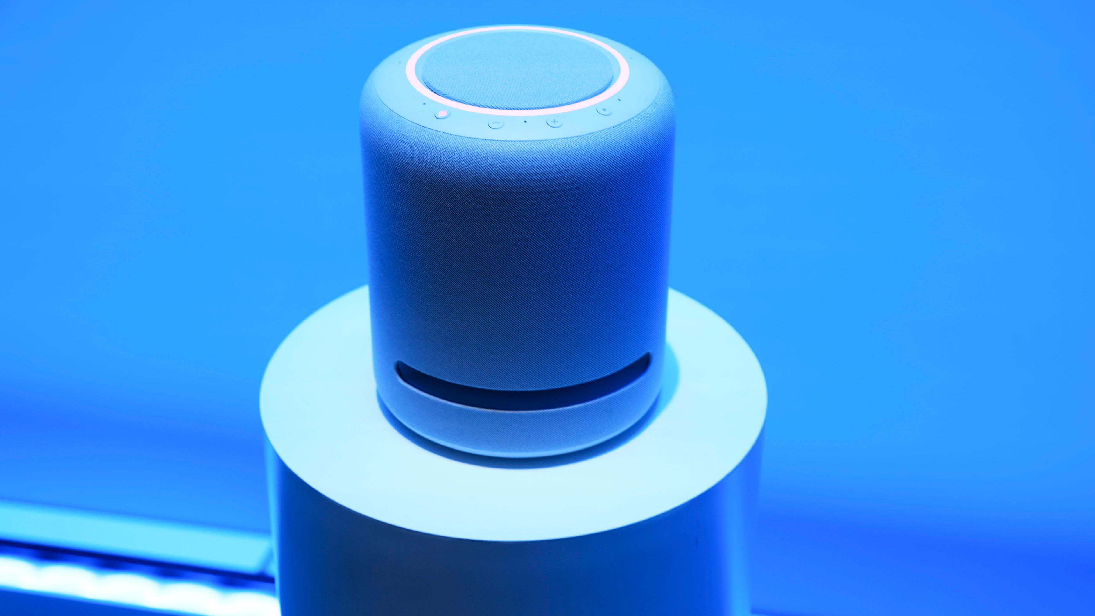 An Amazon Echo during an unveiling event in New York, US, on Wednesday, Feb. 26, 2025. Amazon has rebooted Alexa with artificial intelligence, marking the biggest overhaul of the voice-activated assistant since its introduction over a decade ago. Photographer: Michael Nagle/Bloomberg via Getty Images