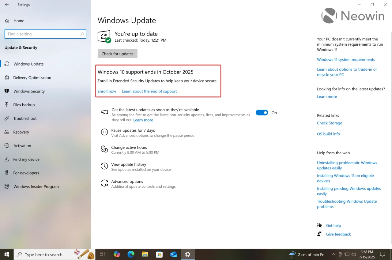 Как получить бесплатные обновления безопасности Windows 10
