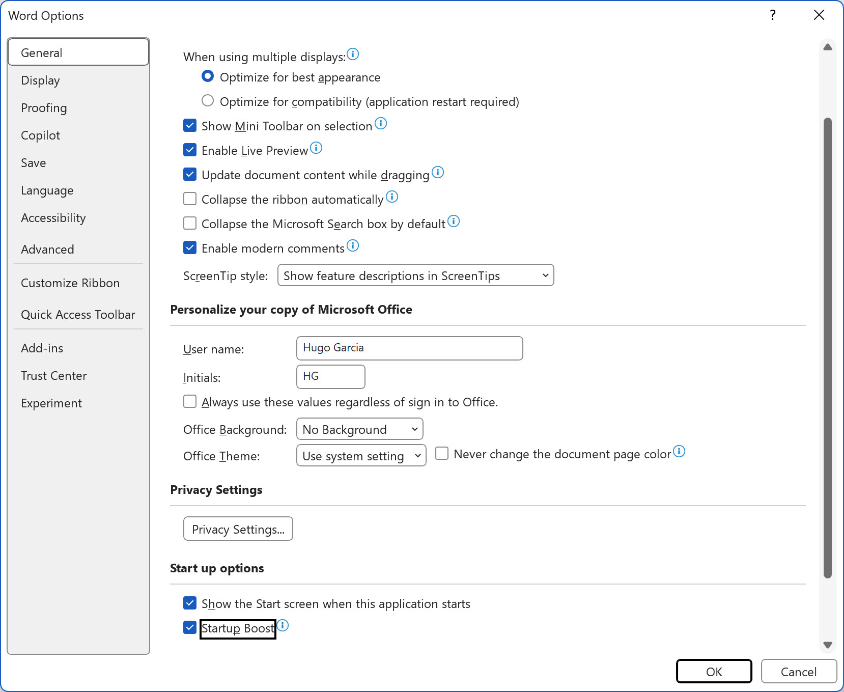 new startup boost on Microsoft 365