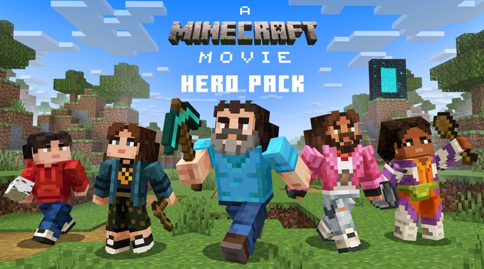 Пять персонажей Minecraft, включая версию Стива в исполнении Джека Блэка