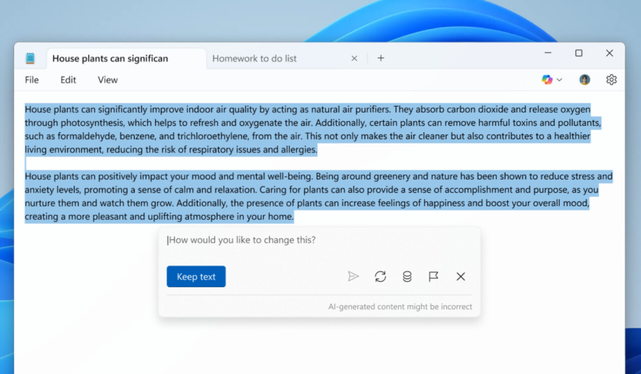 Notepad в Windows 11