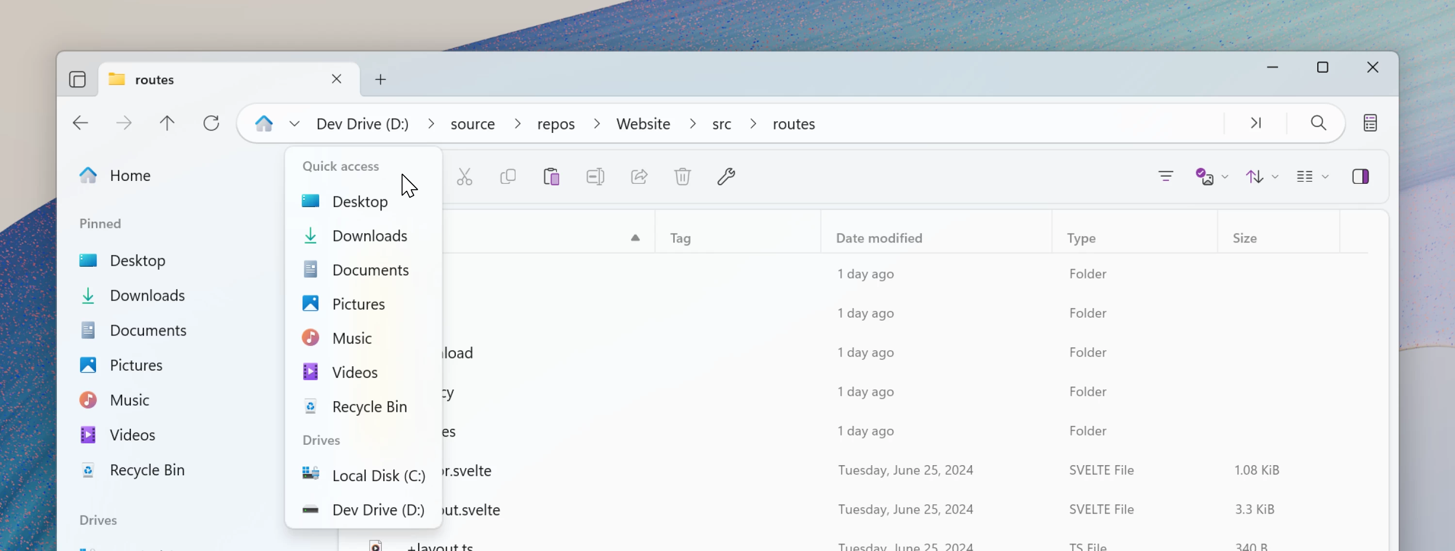 Новый Omnibar в файловом менеджере Files