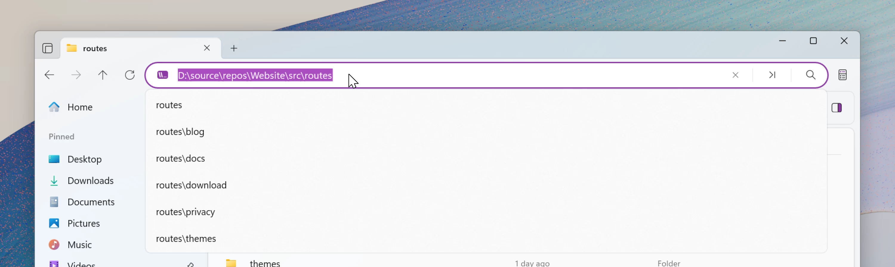 Новый Omnibar в файловом менеджере Files