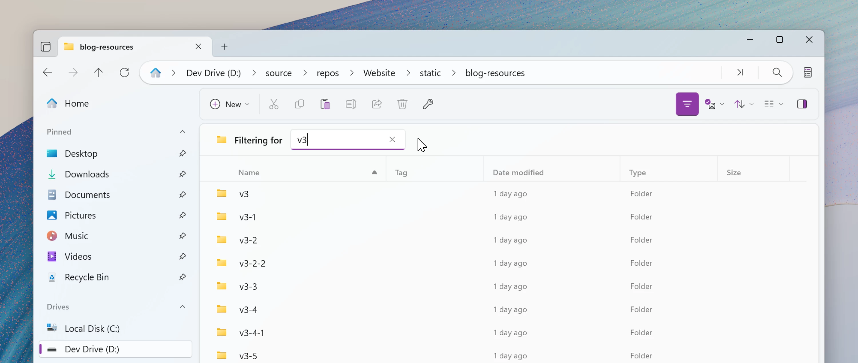 Новый Omnibar в файловом менеджере Files