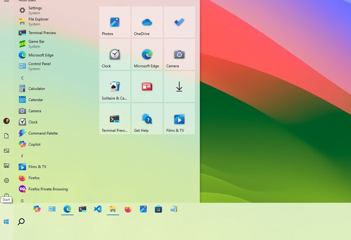 Windows 10 with bigger Taskbar