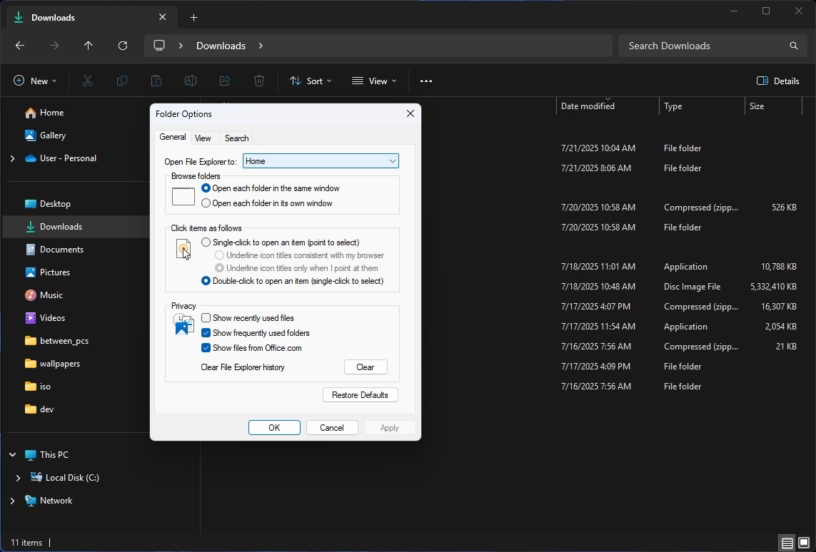 Windows 11 dark mode inconsistency