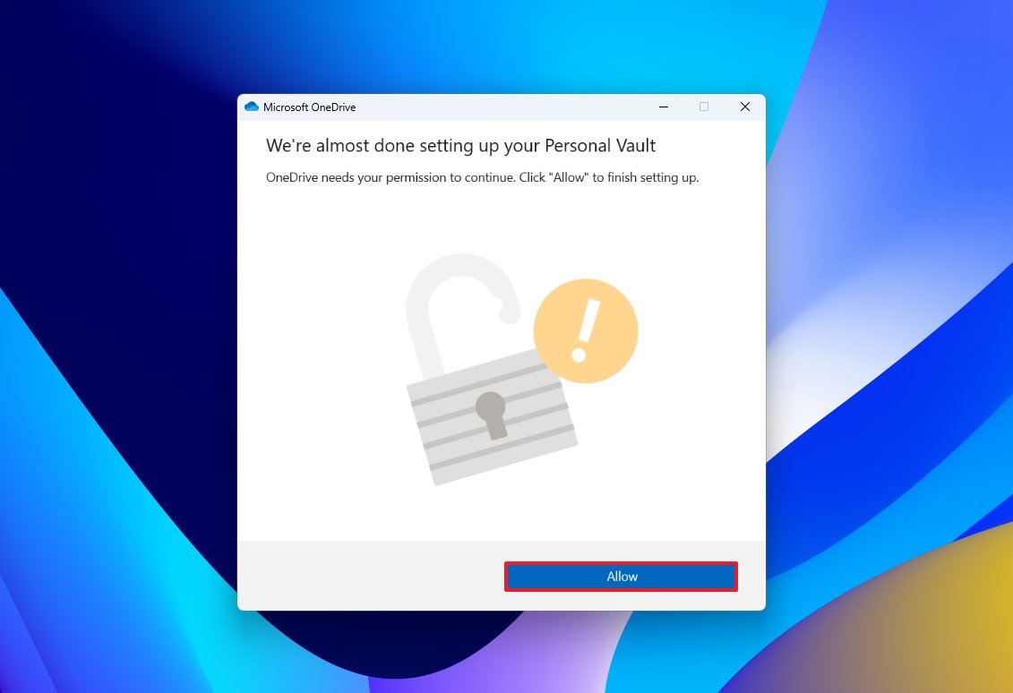 Функция "Открыть личное хранилище" в Windows 11