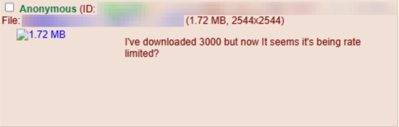 Ive downloaded 3000 but now it seems its being rate limited